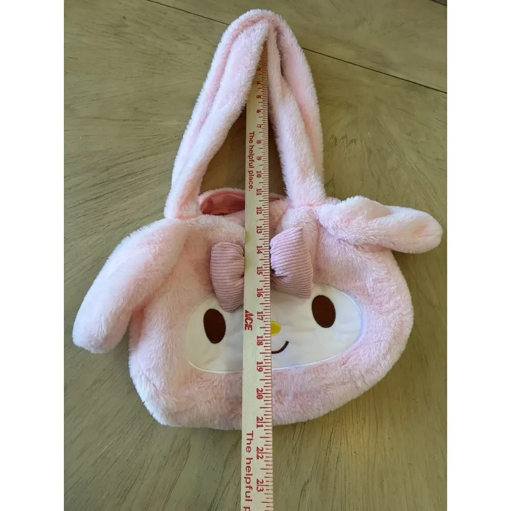 Sanrio My Melody Pink Plush Shoulder Bag Fuzzy Cat Bunny Fluffy Cute Girls